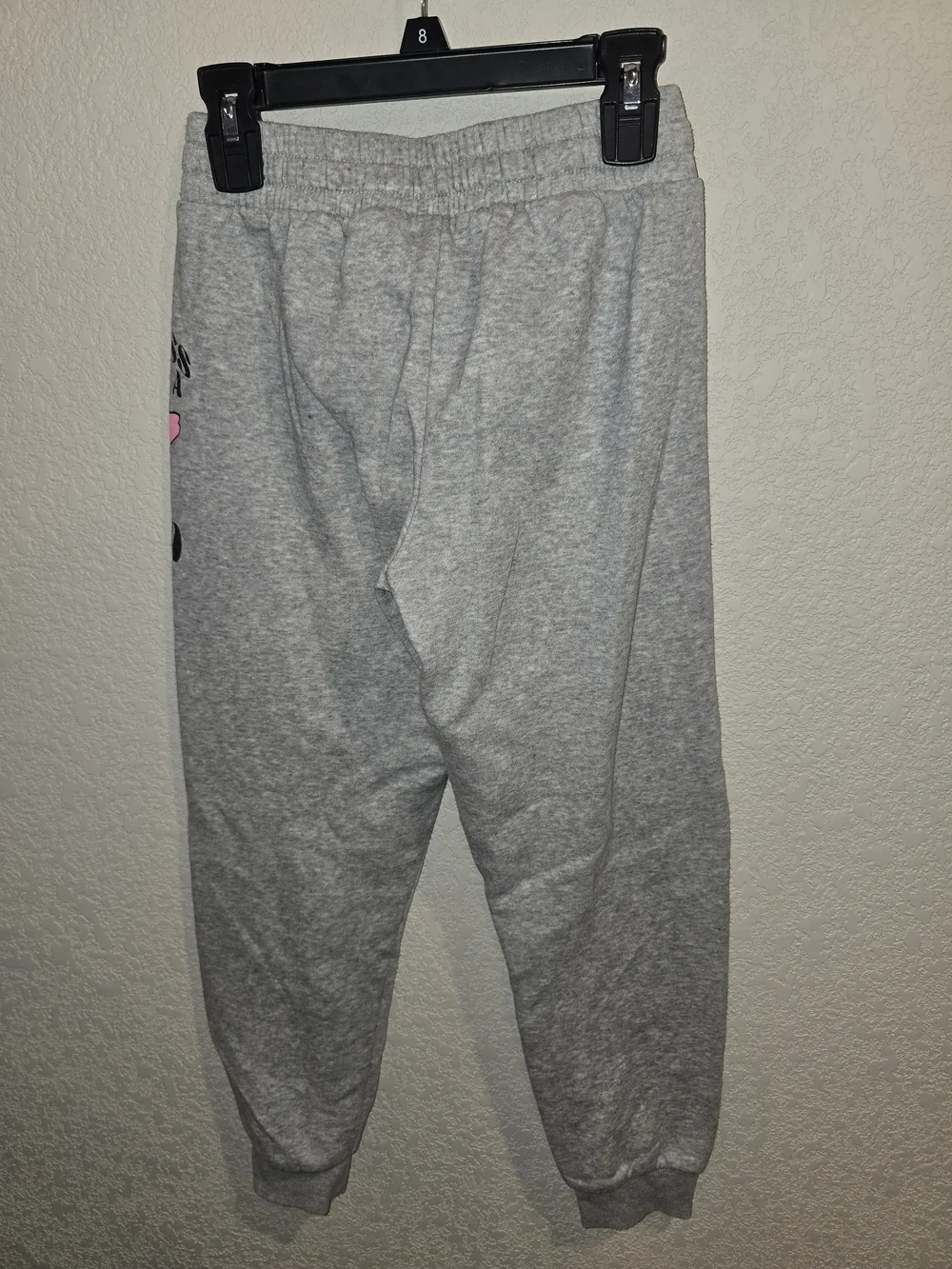 Justice Girls Graphic Jogger Sweatpants - Gray Heather - Size Medium (10)